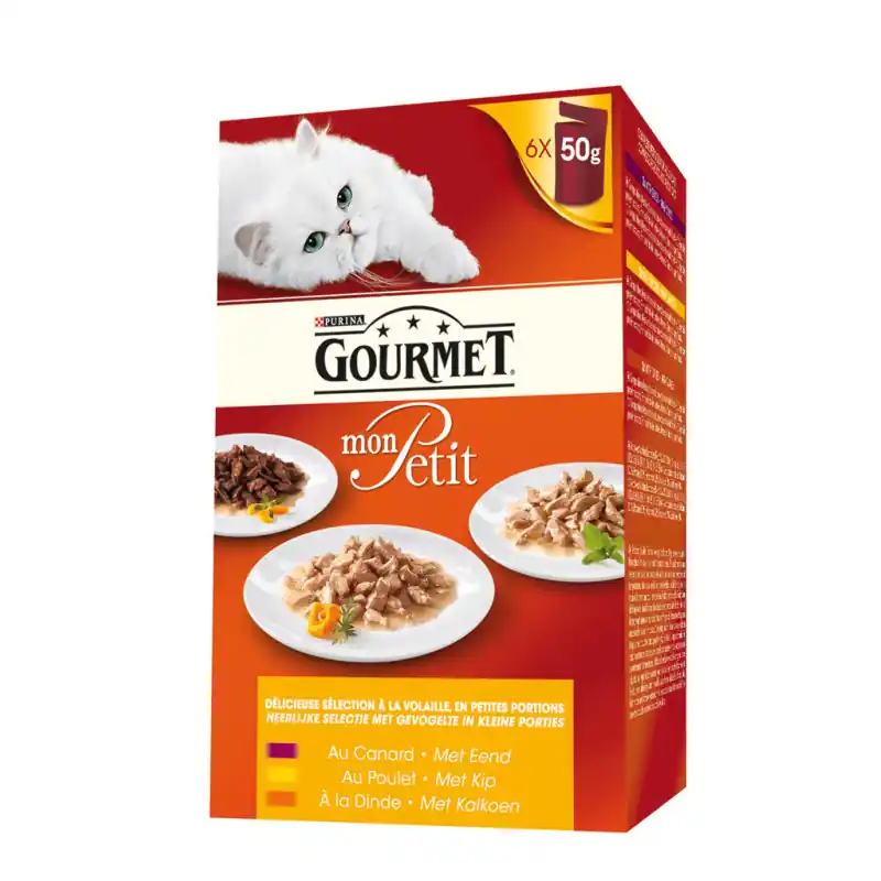 Gourmet - Mon Petit - Gevogelte - Maaltijdzakjes - Kattenvoer - 6 x 50 g Veilige Betaling