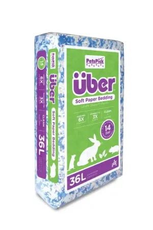 Bestseller Petspick Uber Paper Bedding Blue/ White 36 Liter