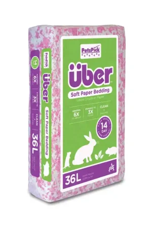 Petspick Uber Paper Bedding Pink/ White 36 Liter Favoriet