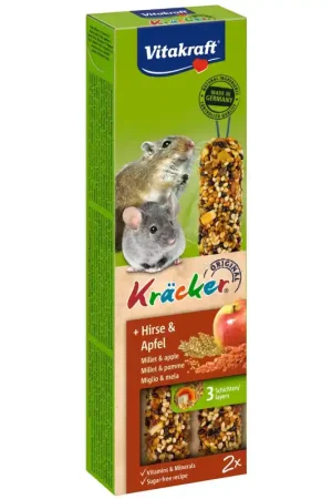 Voordeelprijs Vitakraft Kräcker Kleine Knaagdieren Gierst en Appel 2 stuks