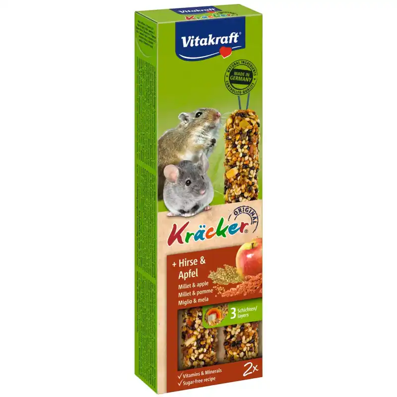 Voordeelprijs Vitakraft Kräcker Kleine Knaagdieren Gierst en Appel 2 stuks