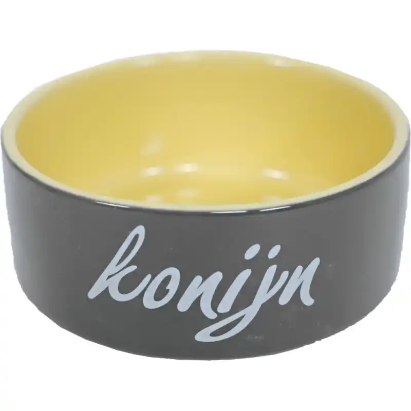 Konijnenvoer- en Waterbakje Grijs Steen 12 cm Koopje