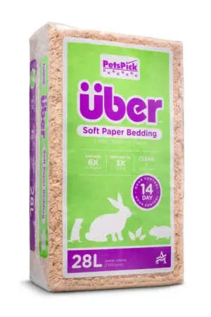 Aanbieding Petspick Uber Paper Bedding Natural 28 Liter