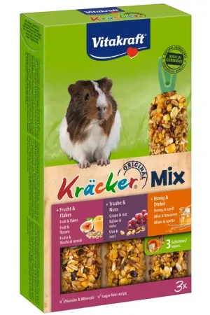 Laatste Versie Vitakraft Kracker Mix 3 in 1 Cavia Honing/ Noot/ Fruit