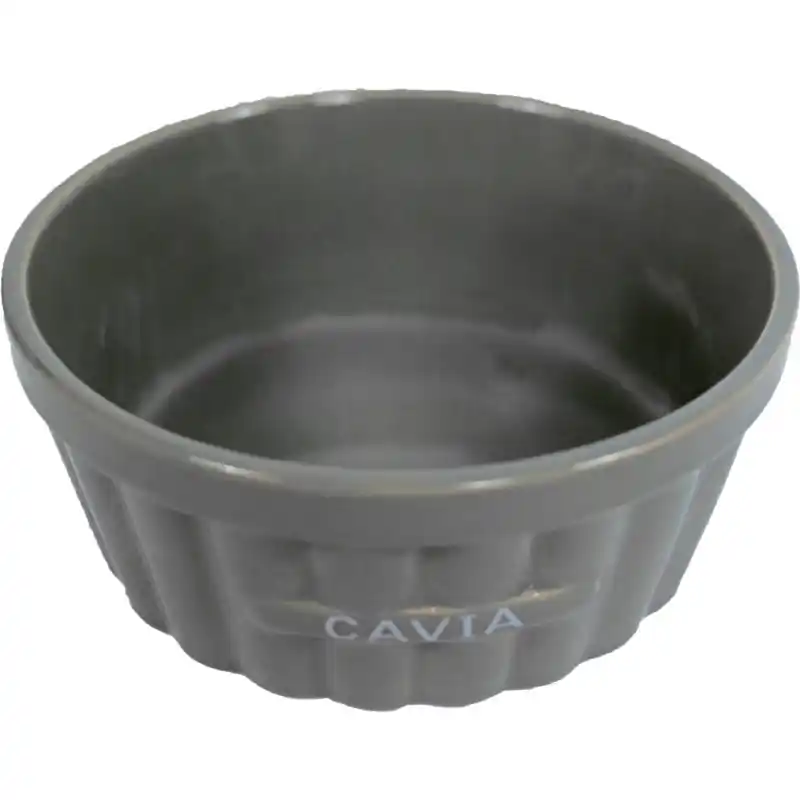 Keramisch Caviavoer- en Waterbakje Steen Ribbel Taupe 12 cm Laatste Versie