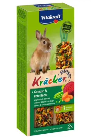 Hoge Kwaliteit Vitakraft groente/biet-kräcker dwergkonijn 2in1
