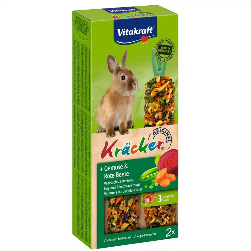 Hoge Kwaliteit Vitakraft groente/biet-kräcker dwergkonijn 2in1