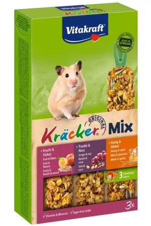 Vitakraft Kracker Mix 3 in 1 Hamster Honing/ Noot/ Fruit Goedkoop