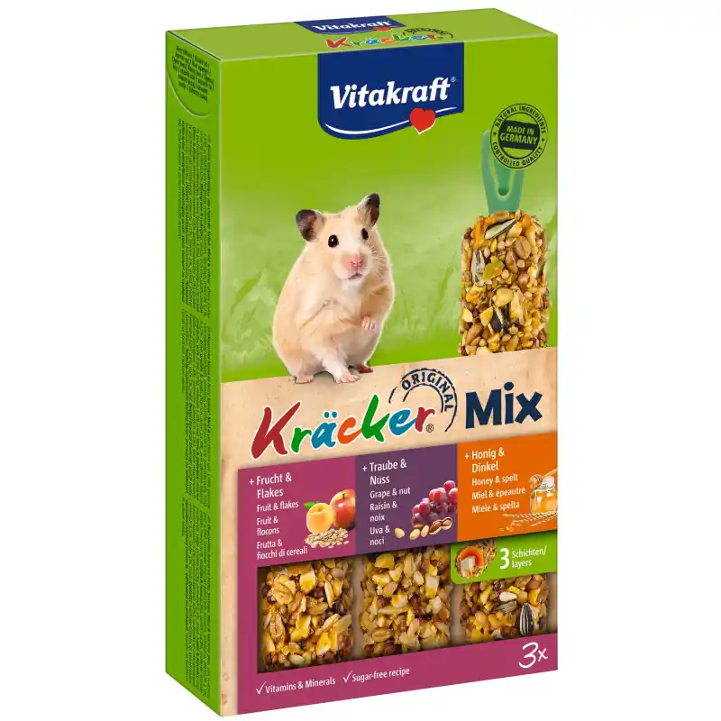 Vitakraft Kracker Mix 3 in 1 Hamster Honing/ Noot/ Fruit Goedkoop