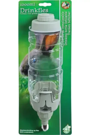 Bestel Nu Boon Drinkfles Vulbaar met Houder en RVS Tuit Warmgrijs 1000 ml