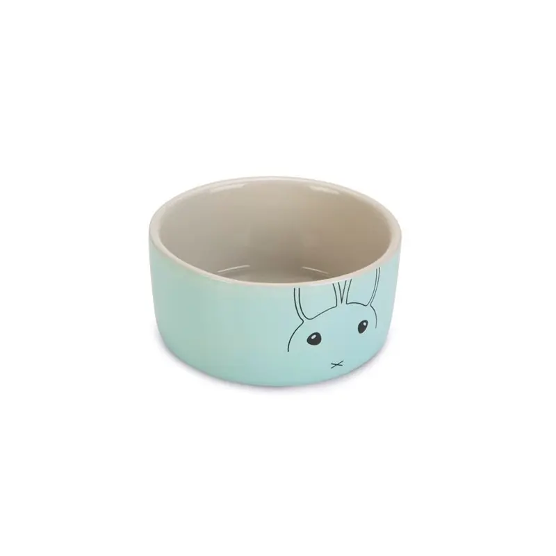 Beeztees Keramisch Knaagdierenvoer- en Waterbakje Joela Grijs/ Mint Merkproduct