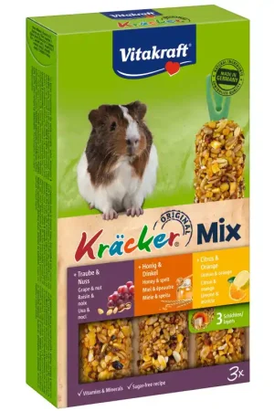 Rechtstreeks Van De Fabrikant Vitakraft Kracker Mix 3 in 1 Cavia Noot/ Honing/ Citrus