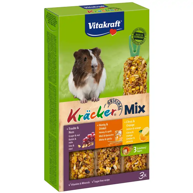 Rechtstreeks Van De Fabrikant Vitakraft Kracker Mix 3 in 1 Cavia Noot/ Honing/ Citrus