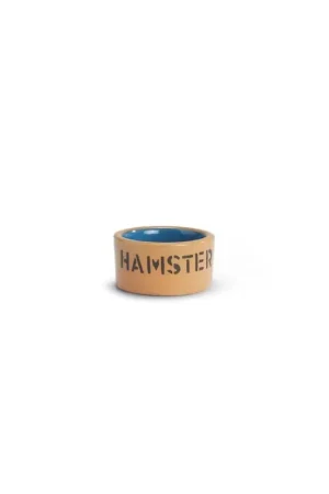 Rechtstreeks Van De Fabrikant Beeztees Keramisch Hamstervoer- en Waterbakje Blauw/ beige 7,5 cm