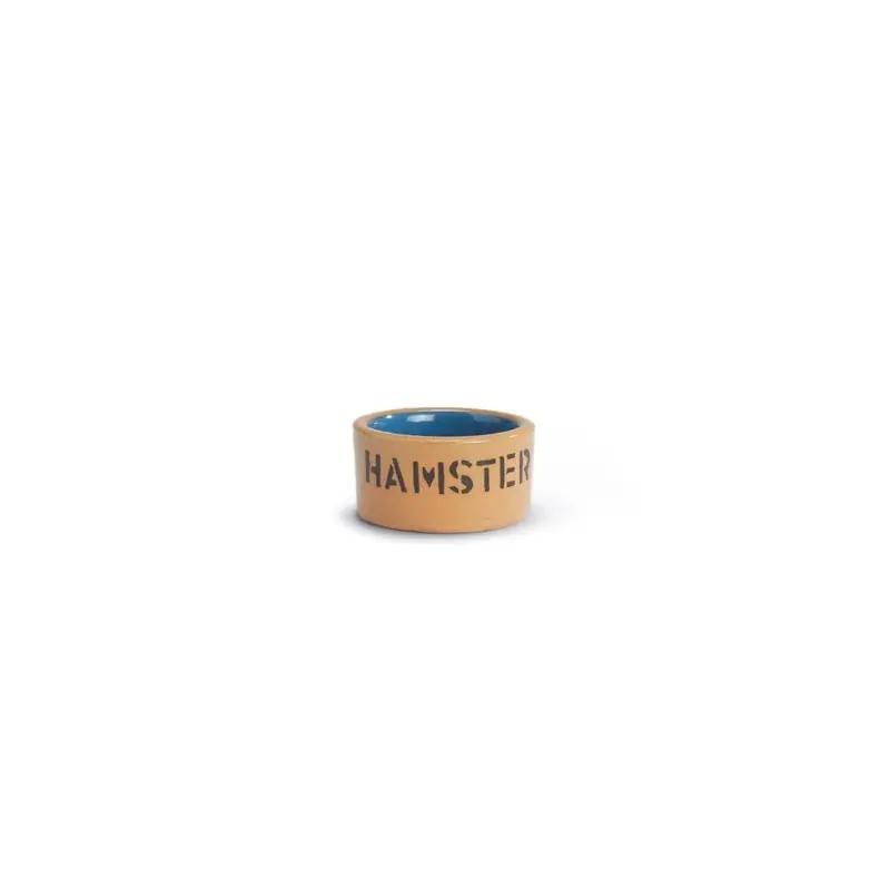 Rechtstreeks Van De Fabrikant Beeztees Keramisch Hamstervoer- en Waterbakje Blauw/ beige 7,5 cm