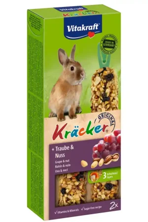 Vitakraft Druif/ Noot-Kräcker Dwergkonijn 2in1 Gratis Retour