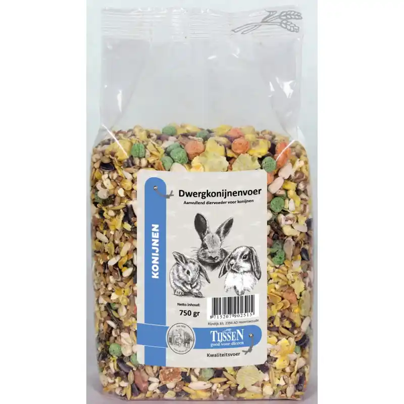 Direct Verzonden Tijssen Dwergkonijnenvoer 750 gram