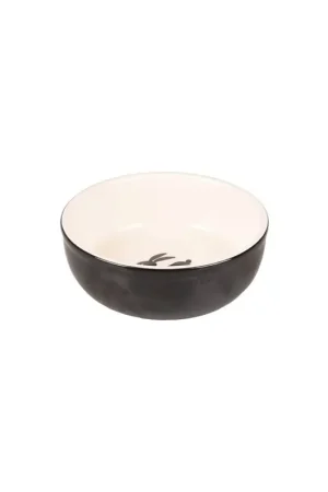 Flamingo Keramisch Konijnenvoer- en Waterbakje Nala Zwart/ Wit Flitsaanbieding