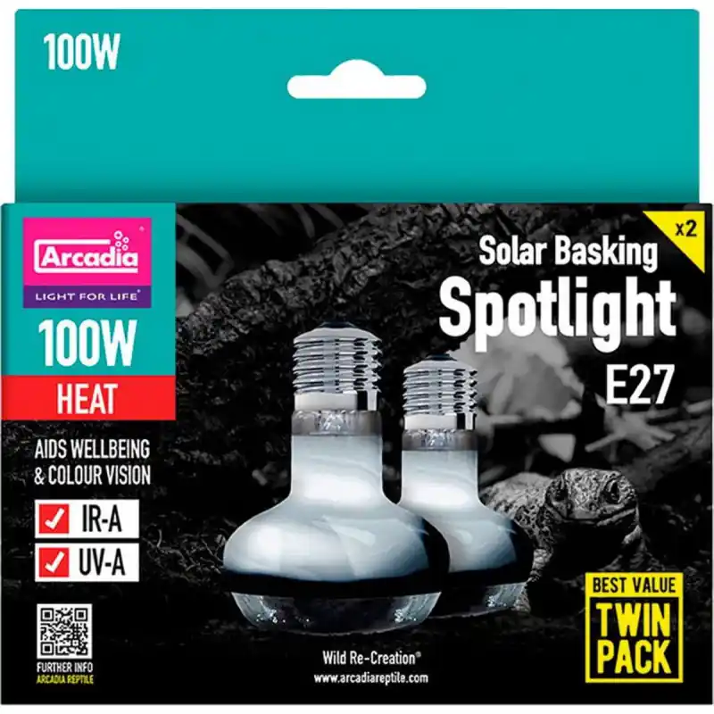 Laatste Versie Arcadia Solar Basking Floodlight 100W 2 Stuks