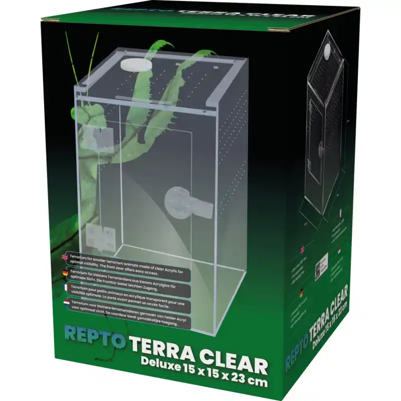 Repto Terra Reptielen Terrarium Clear 15x15x23cm Populair