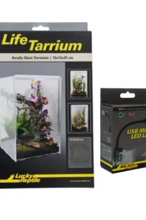 Combi Deal Lucky Reptile Lifetarrium 15x15x25cm met Mini Led Lamp Lage Kosten