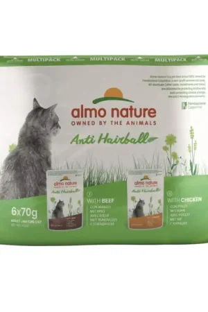 Actieprijs Almo Nature - Anti Hairball natvoer voor katten - multi pack