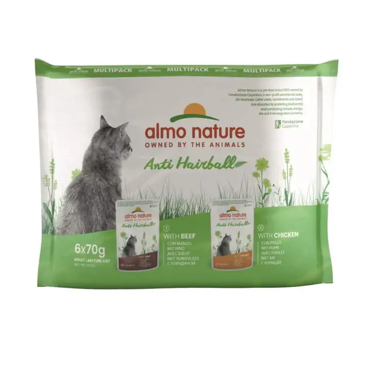 Actieprijs Almo Nature - Anti Hairball natvoer voor katten - multi pack