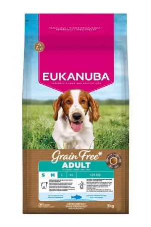 Direct Beschikbaar Eukanuba Grainfree Adult S/M breed zeevis