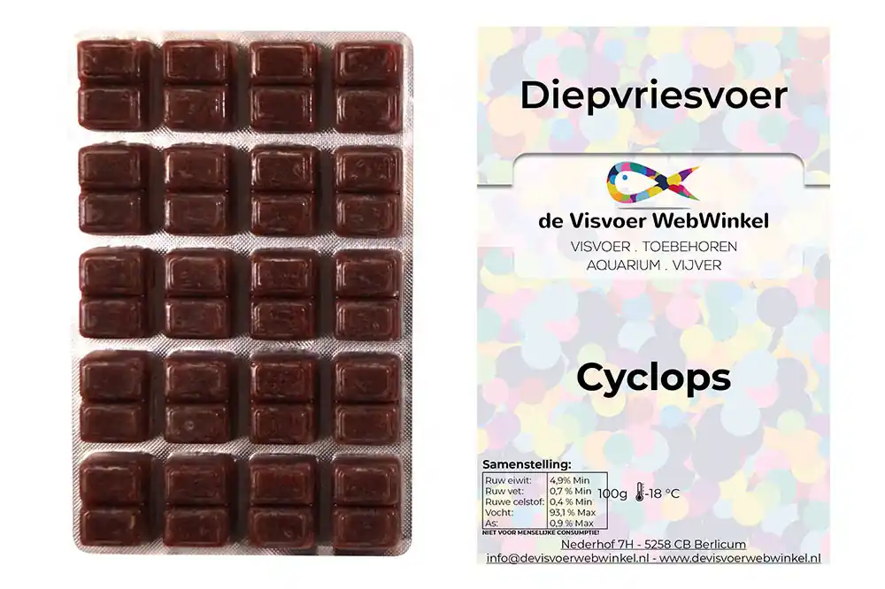 Direct Verzonden Cyclops diepvriesvoer 100g blister