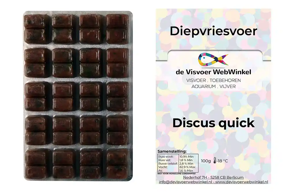 Discus quick (met extra vitamines) diepvriesvoer 100g blister Tijdelijk Beschikbaar