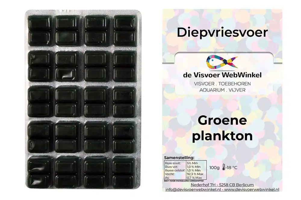 Groene plankton diepvriesvoer 100g blister Betrouwbaar