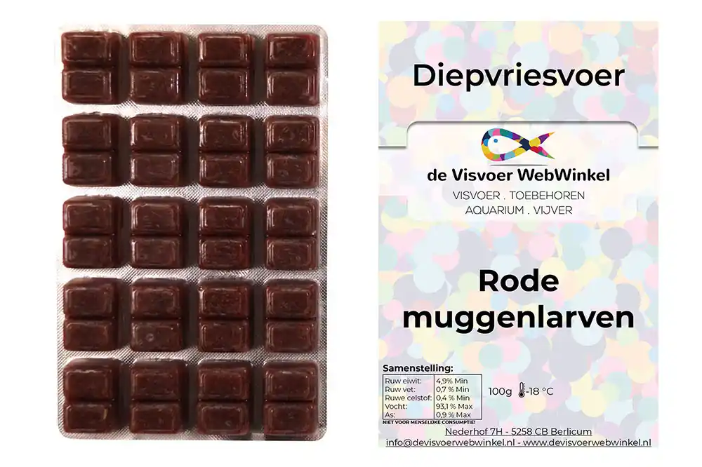 Beste Prijs Rode muggenlarven diepvriesvoer 100g blister