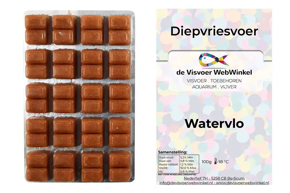 Tijdelijk Beschikbaar Watervlooien (Daphnia) diepvriesvoer 100g blister