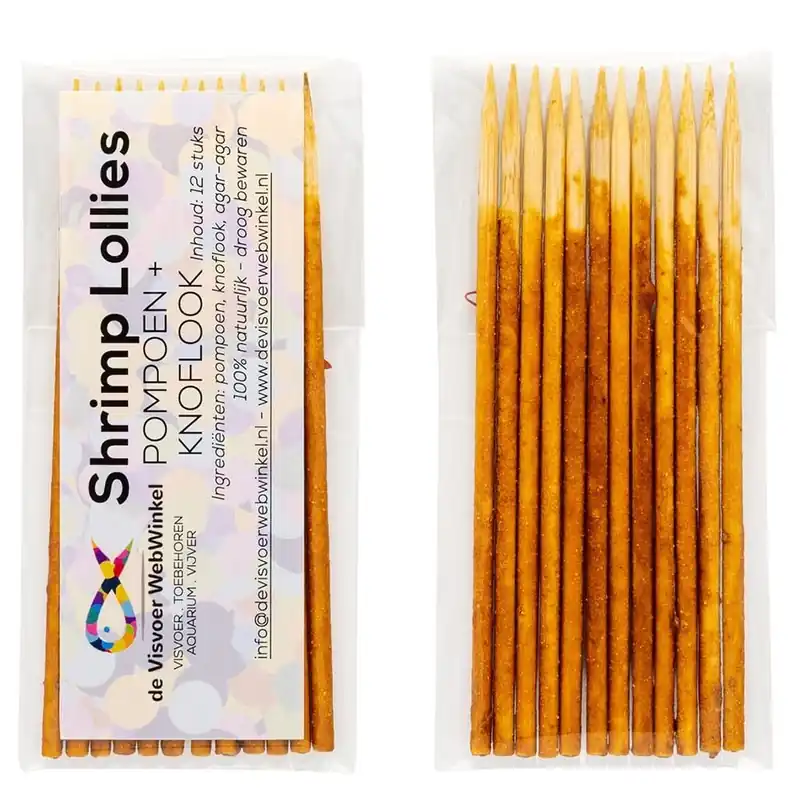Nano Garnalen Lollies - pompoen-knoflook 12 stuks Finale Uitverkoop