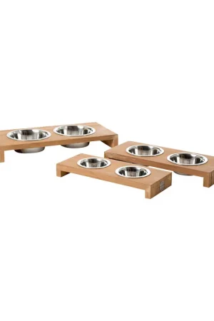 51 Degrees North Double Voerbak Teak Veilige Betaling