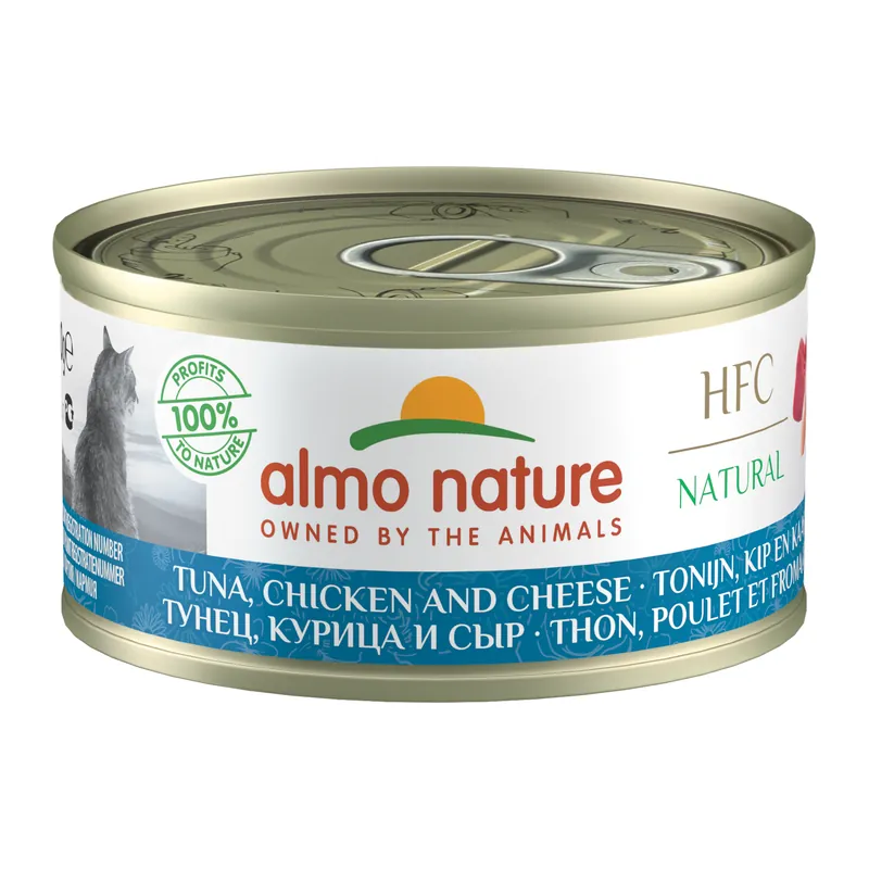 Almo Nature HFC 70 Kattenvoer - Blik - Tonijn, Kip en Kaas Koop Online