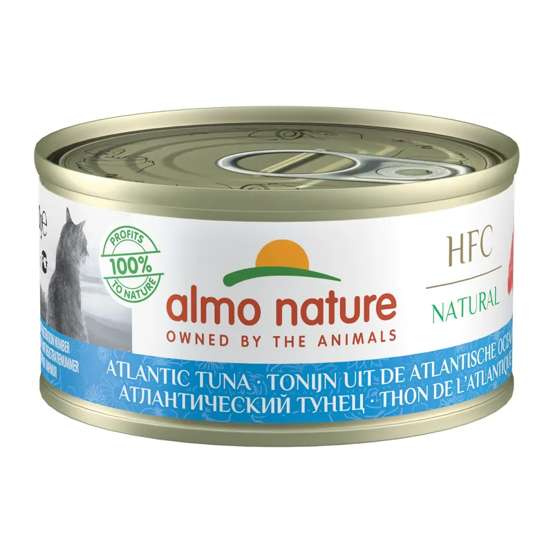 Betaalbaar Almo Nature HFC 70 Natural Kattenvoer - Blik - Atlantische Tonijn