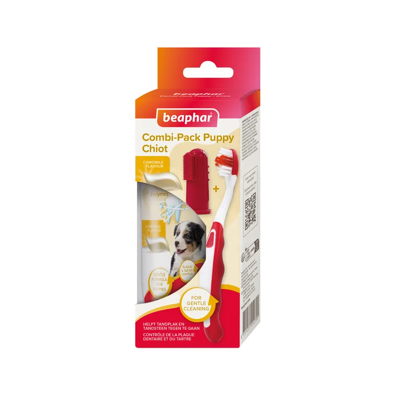 Rechtstreeks Van De Fabrikant Beaphar Combi-pack Tandpasta & Tandenborstel - Puppy