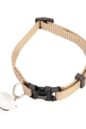 Beeztees Nylon kattenhalsband Uni - Beige Beperkte Voorraad