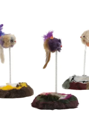 Beeztees Pluche Muis op Springveer Betaalbaar