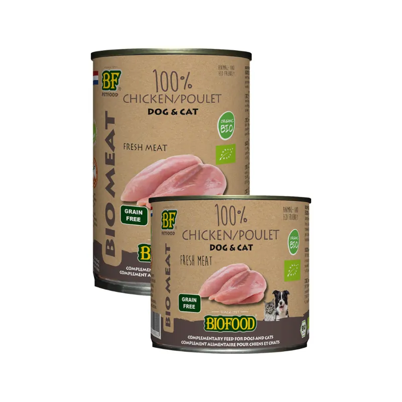 Biofood Organic 100% Kip - Hond & Kat Direct Verzonden