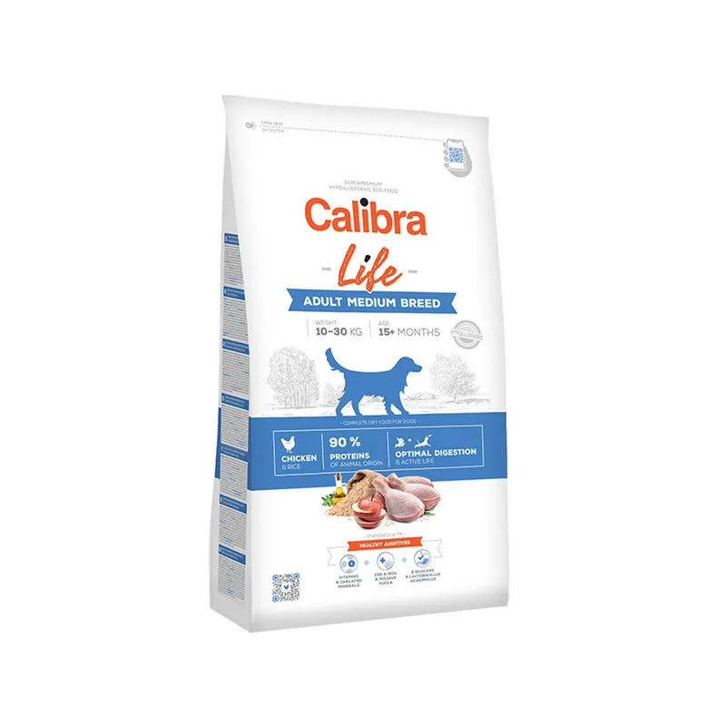 Calibra Dog Life Adult Medium Breed - Kip Nieuw