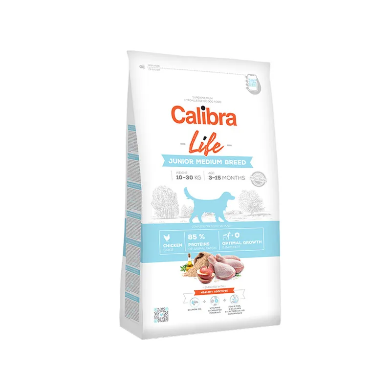 Calibra Dog Life Junior Medium Breed - Kip Beperkte Voorraad