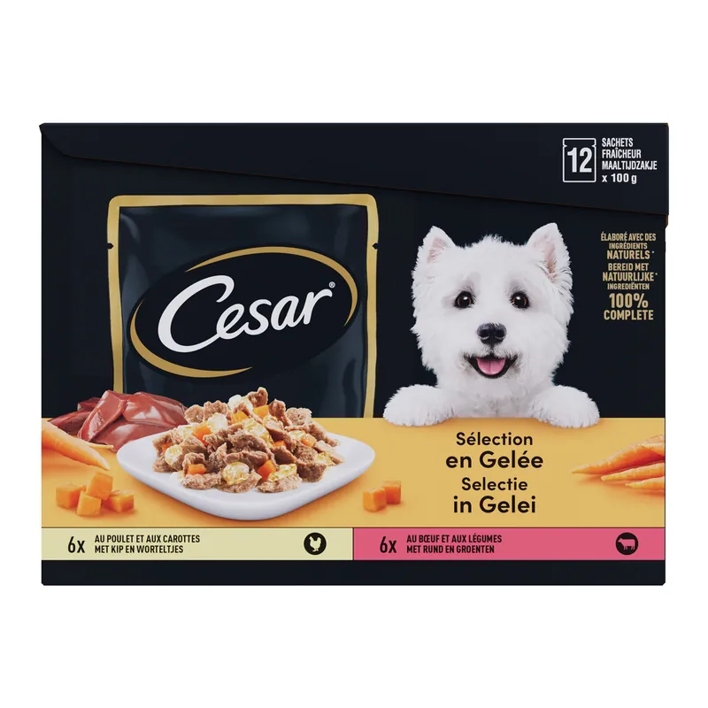 Beperkte Voorraad Cesar Selectie in Gelei - Pouch