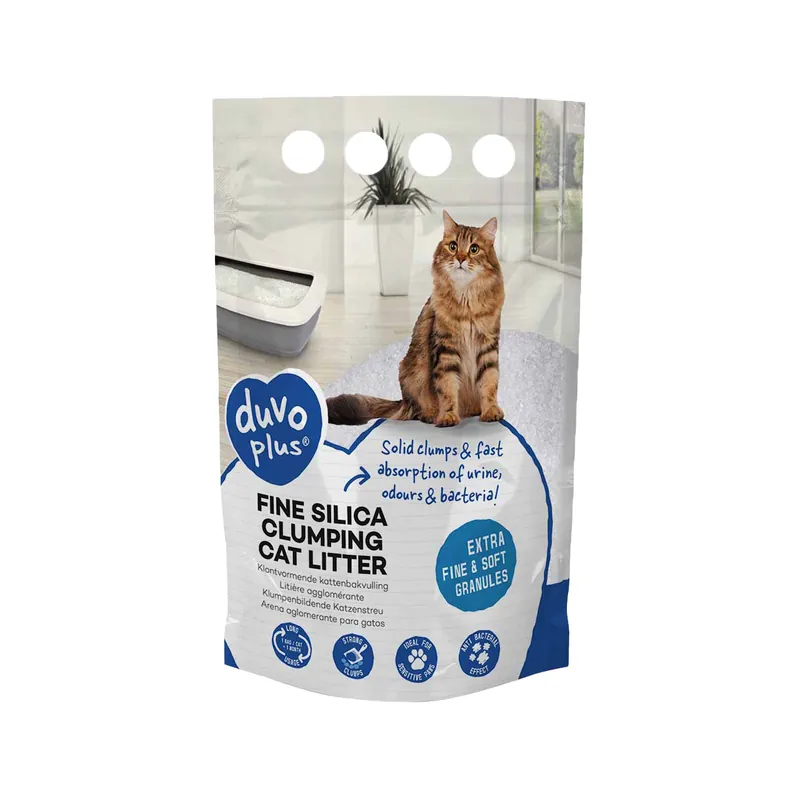 Snelle Levering Duvo+ Premium Fijne Silica Kattenbakvulling - Klontvormend