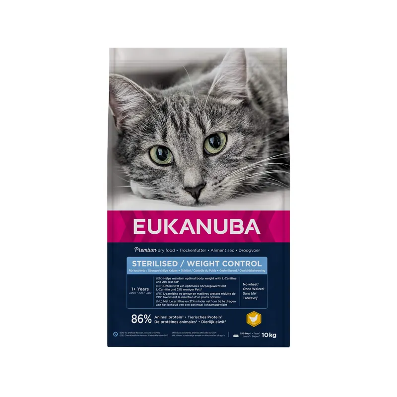Op = Op Eukanuba Cat Sterilised - Weight Control