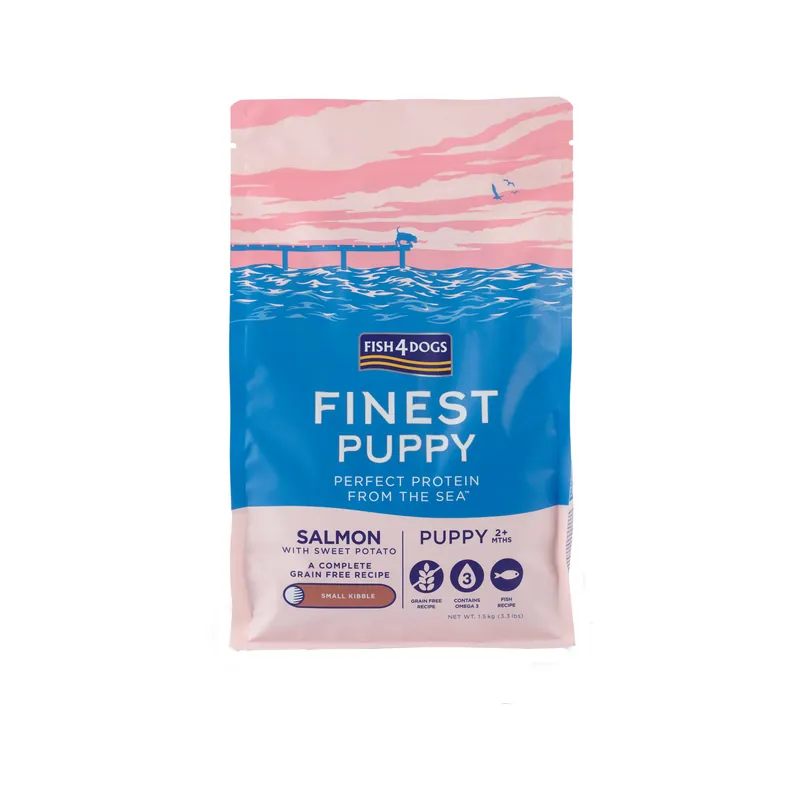 Op = Op Fish4Dogs Finest Puppy Zalm met Zoete Aardappel