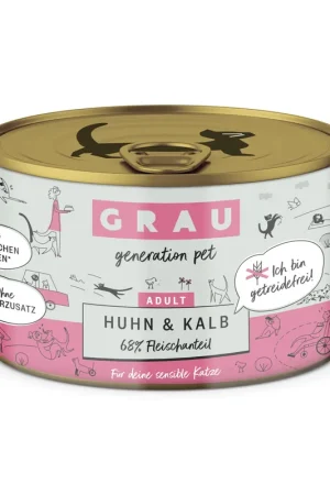 Alleen Vandaag Grau Graanvrij Kattenvoer Kip en Kalf