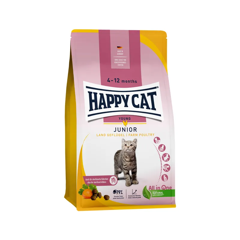 Bestel Nu Happy Cat Junior Kattenvoer - Gevogelte