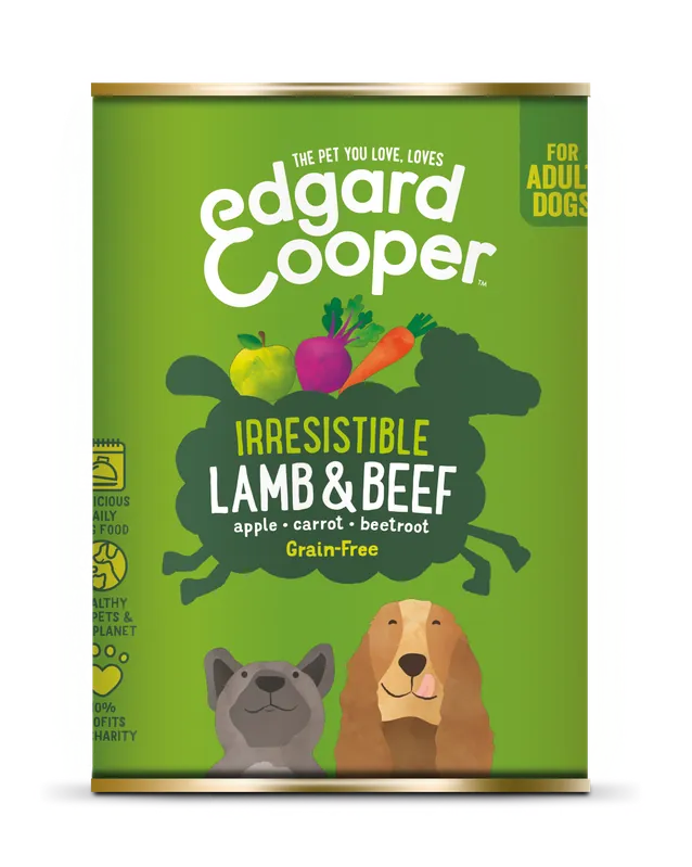 Edgard & Cooper hondenvoer Adult lam en rund 400 gr Laatste Kans